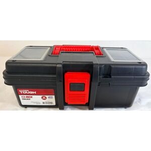 HYPER TOUGH 13-inch Toolbox, Plastic Tool and Hardware Storage,‎ Black, USA